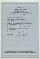 Wohlfahrt 1951, kpl. Serie auf überfrankiertem Auslands-FDC per ...